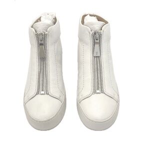 NWT - Frye - Zip Top White Leather Women's Moto Shoes  - Size: 7